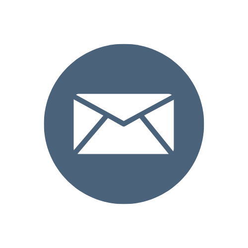 Email icon on a blue circle